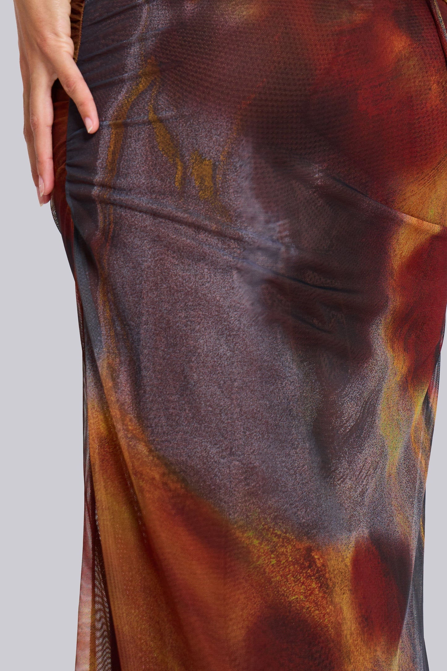 Tiana Jungle Maxi Dress in Whiskey