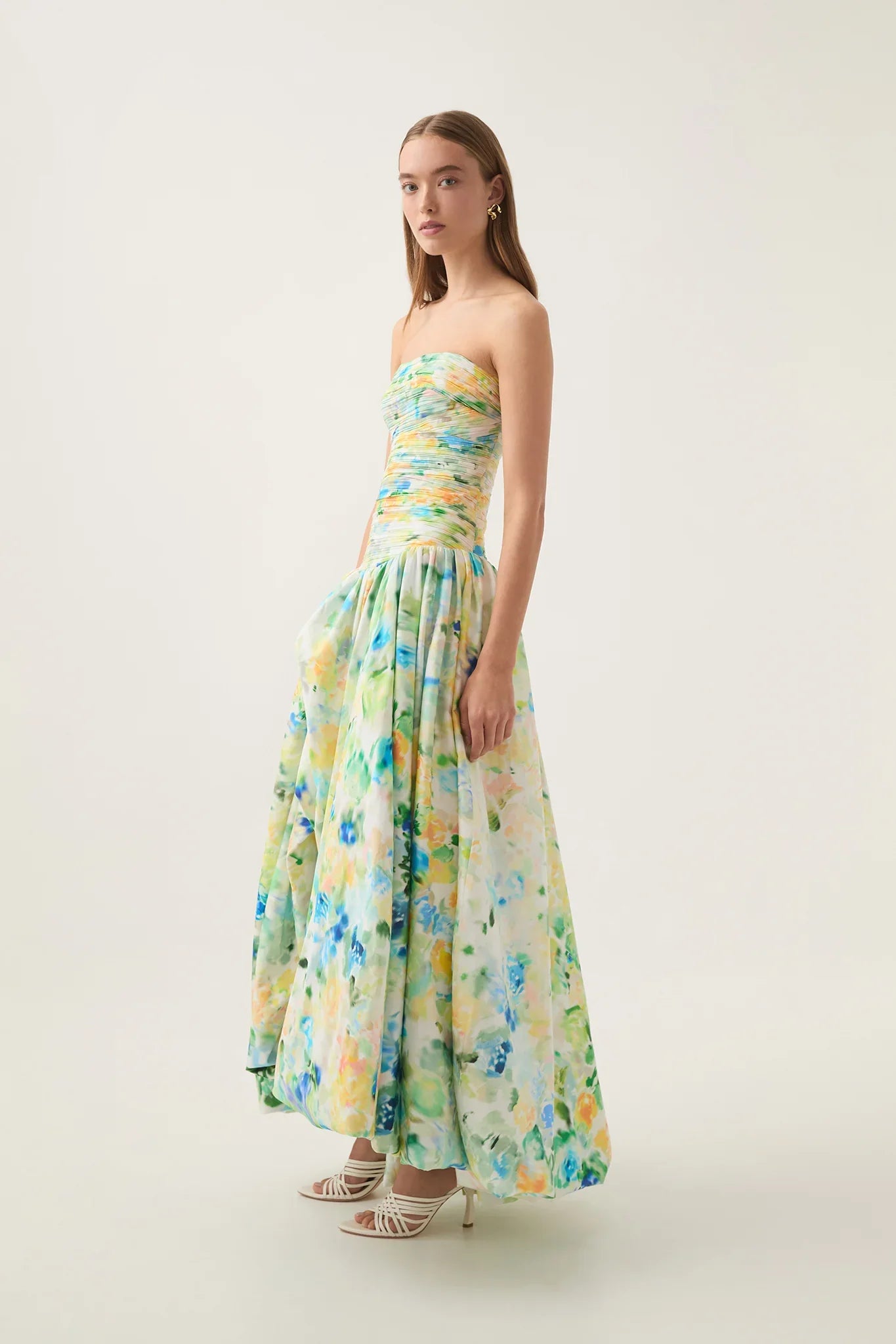 Amaya - Strapless Bubble Hem Gown