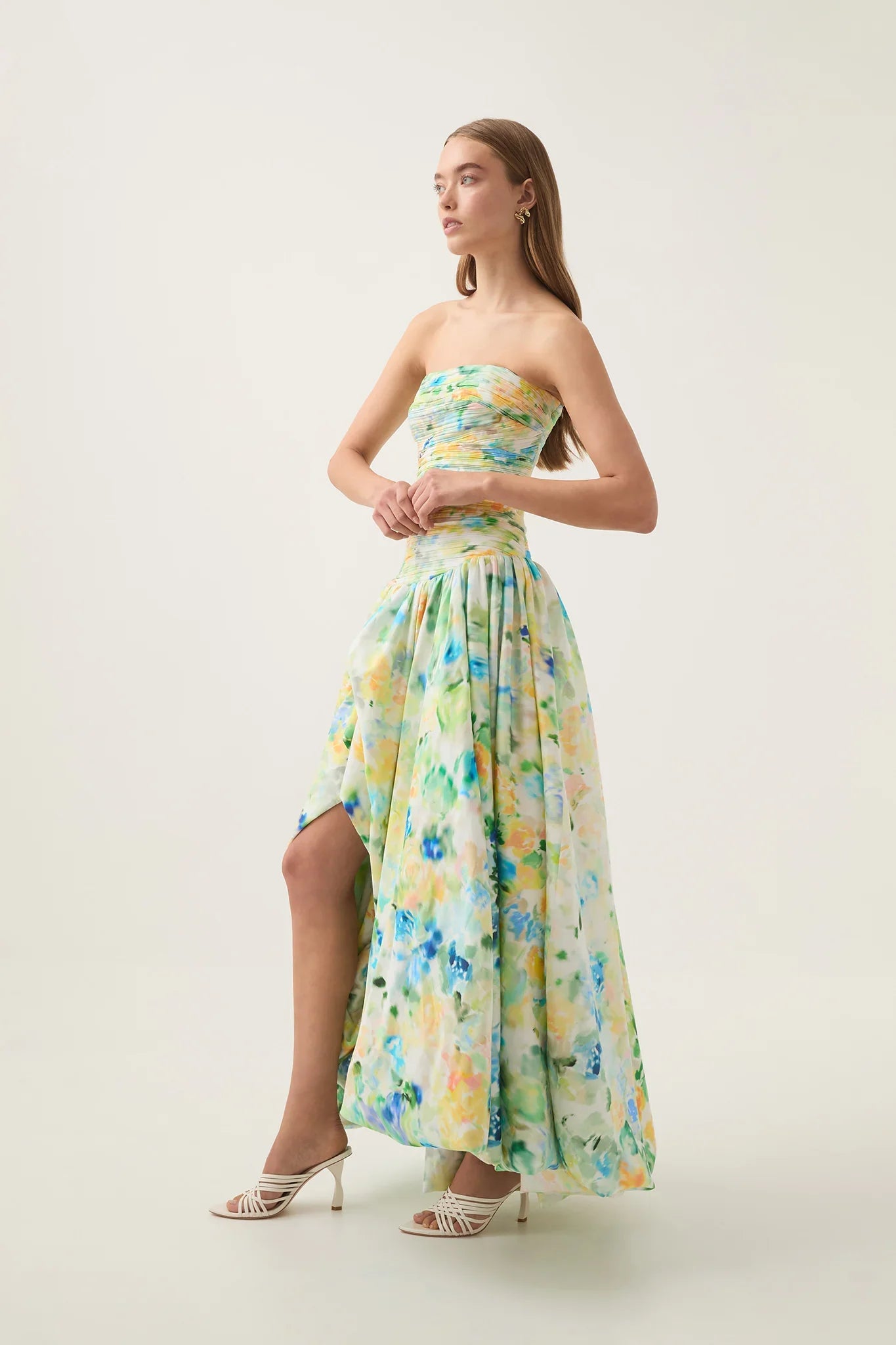 Amaya - Strapless Bubble Hem Gown