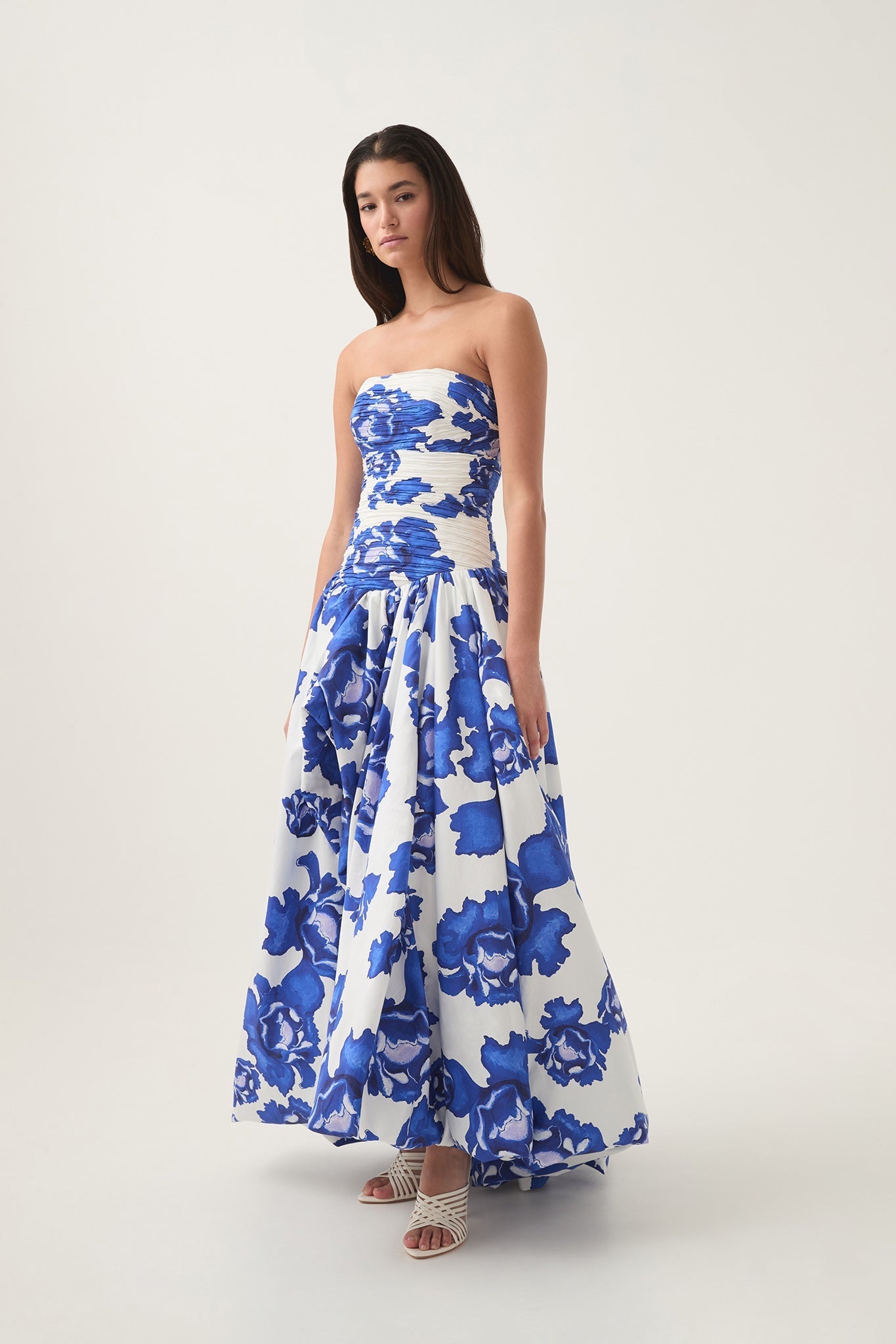 Amaya - Strapless Bubble Hem Gown