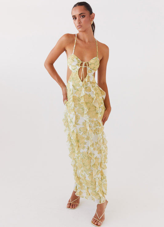 Tiana Sunset Kisses Ruffle Maxi Dress