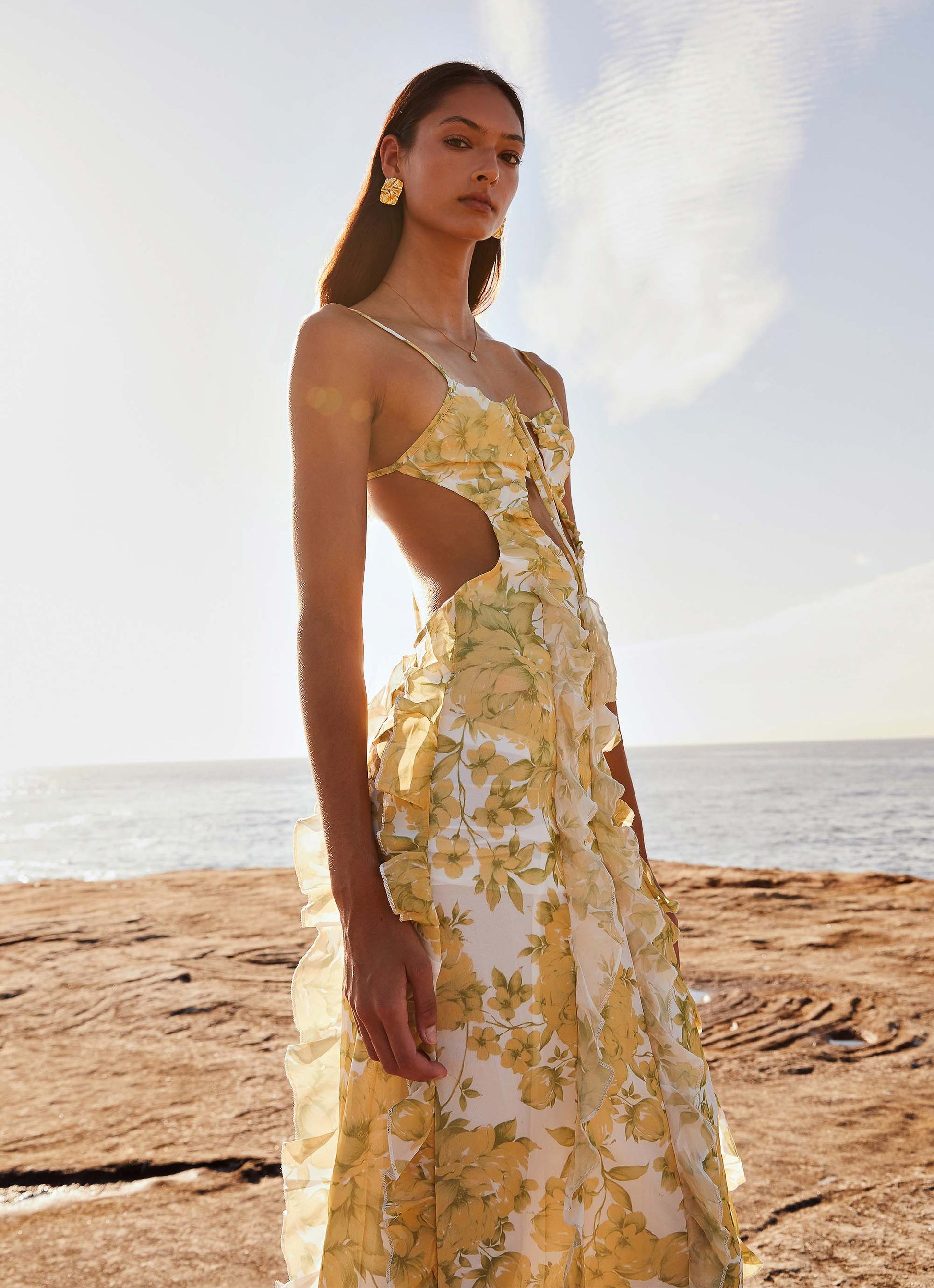 Tiana Sunset Kisses Ruffle Maxi Dress