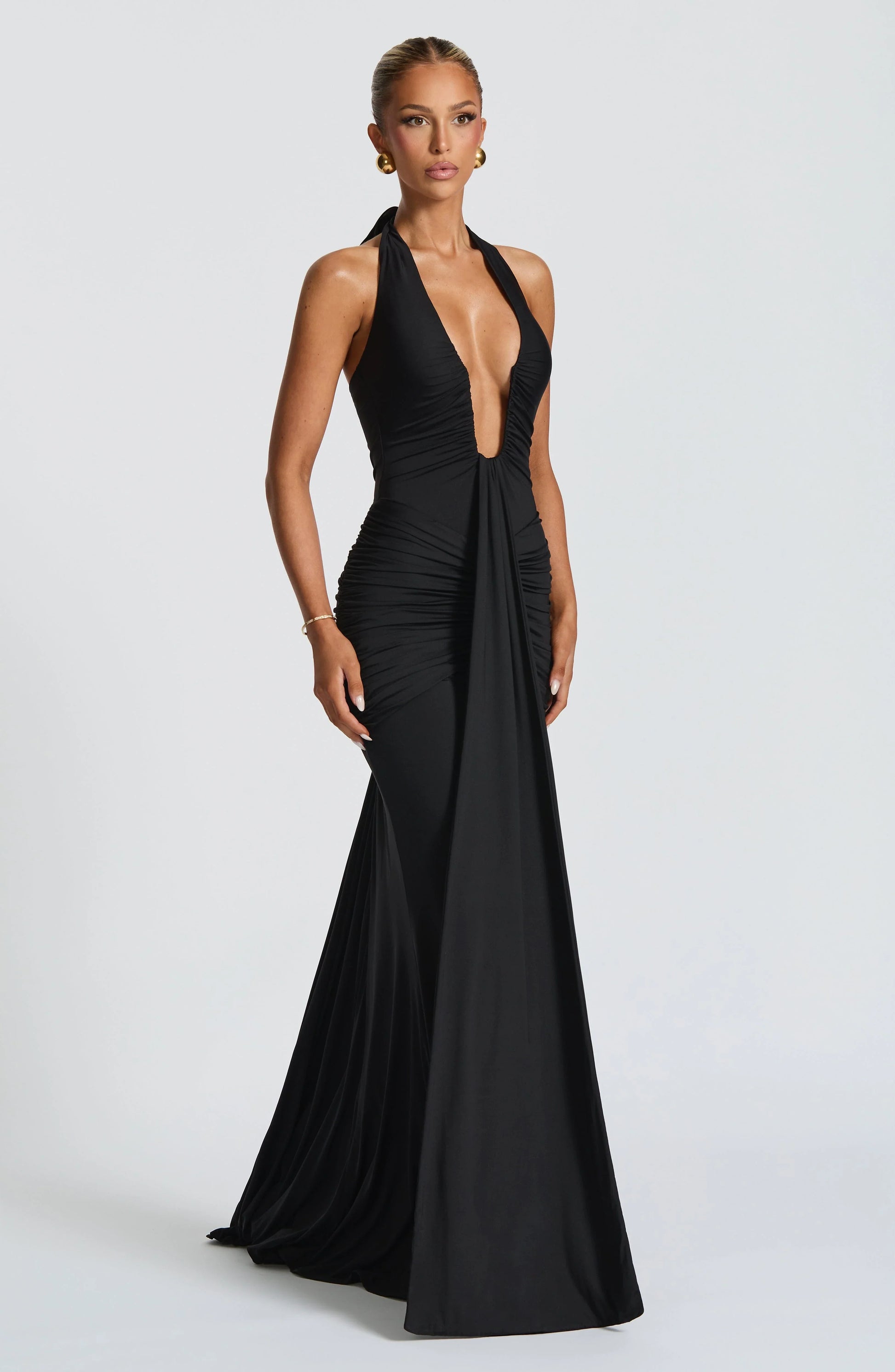 Zaria - Draped Jersey Maxi Dress